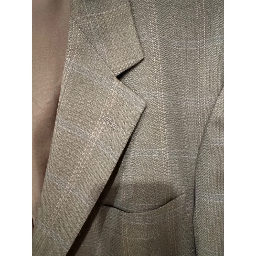 Taylor Richard's & Conger Mens Olive Herringbone Two Button Blazer ultra torto